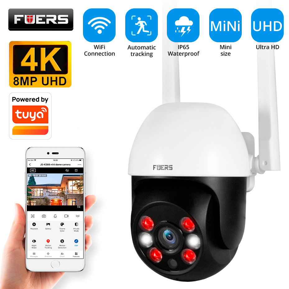 Smart Home Camera Ezviz - Câmera IP Fuers 8MP 4K para