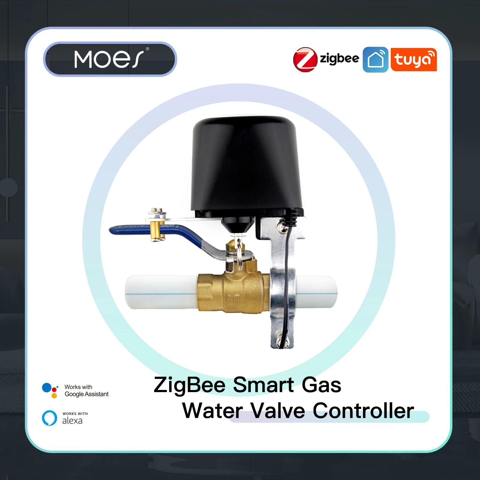 Smart Home Plus - MOES-Smart Gás Water Valve Controller, ZigBee