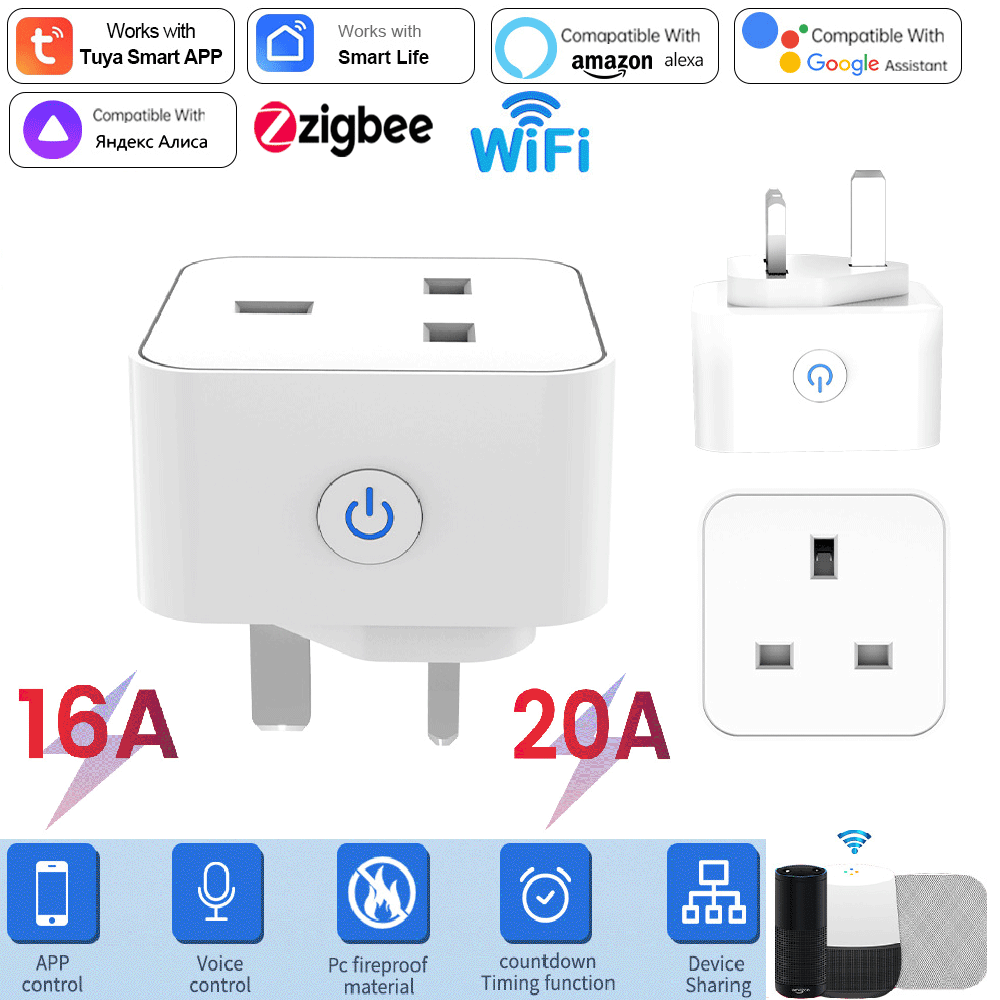 Smart Home Wiser - Tomada Inteligente Tuya 16A/20A WiFi ou