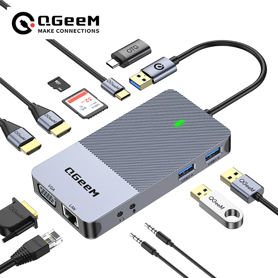 Smart Home Hub 2 - Estação de Docking USB 3.0 QGeeM,