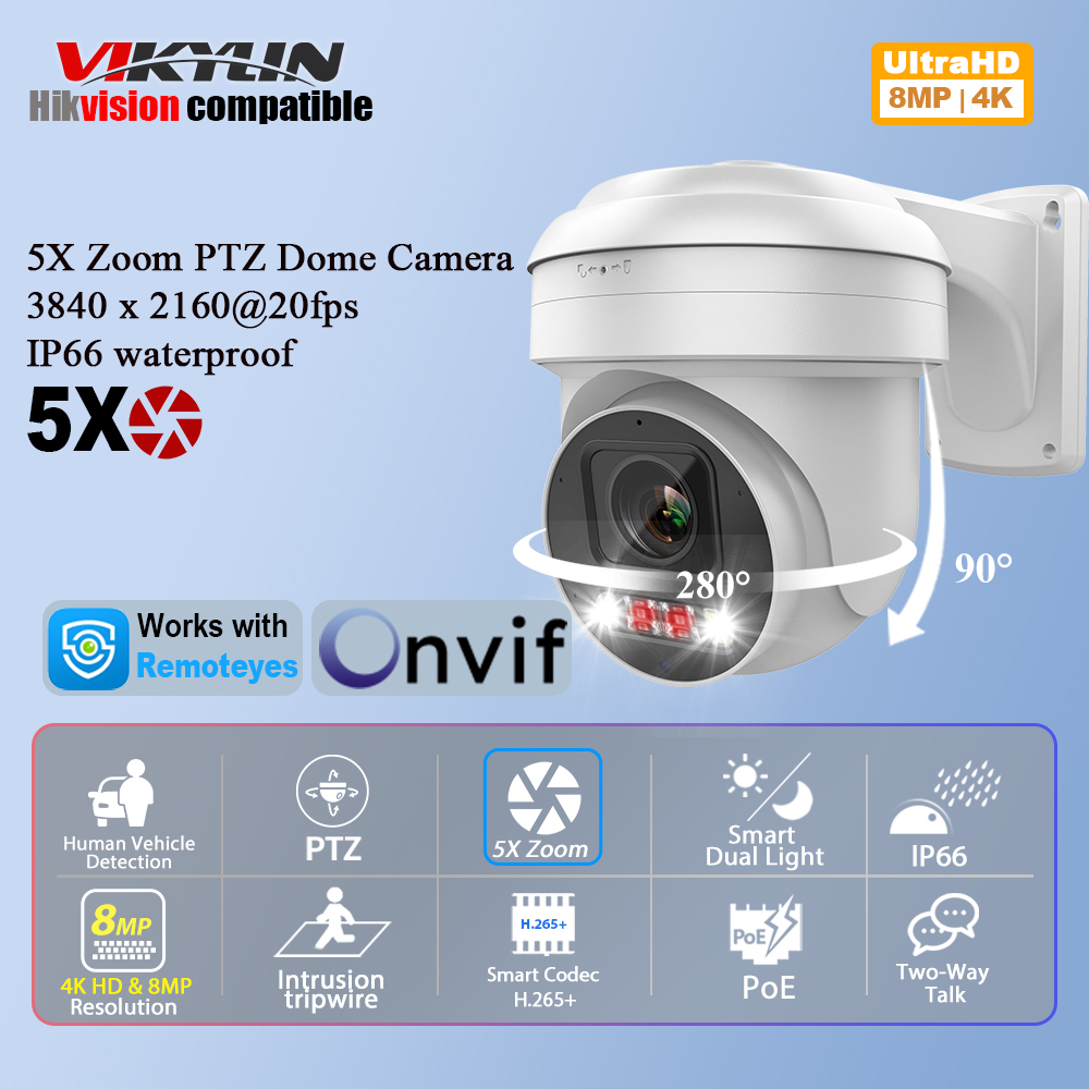 Smart Home Microsoft - Câmera de Segurança IP Vikylin 8MP