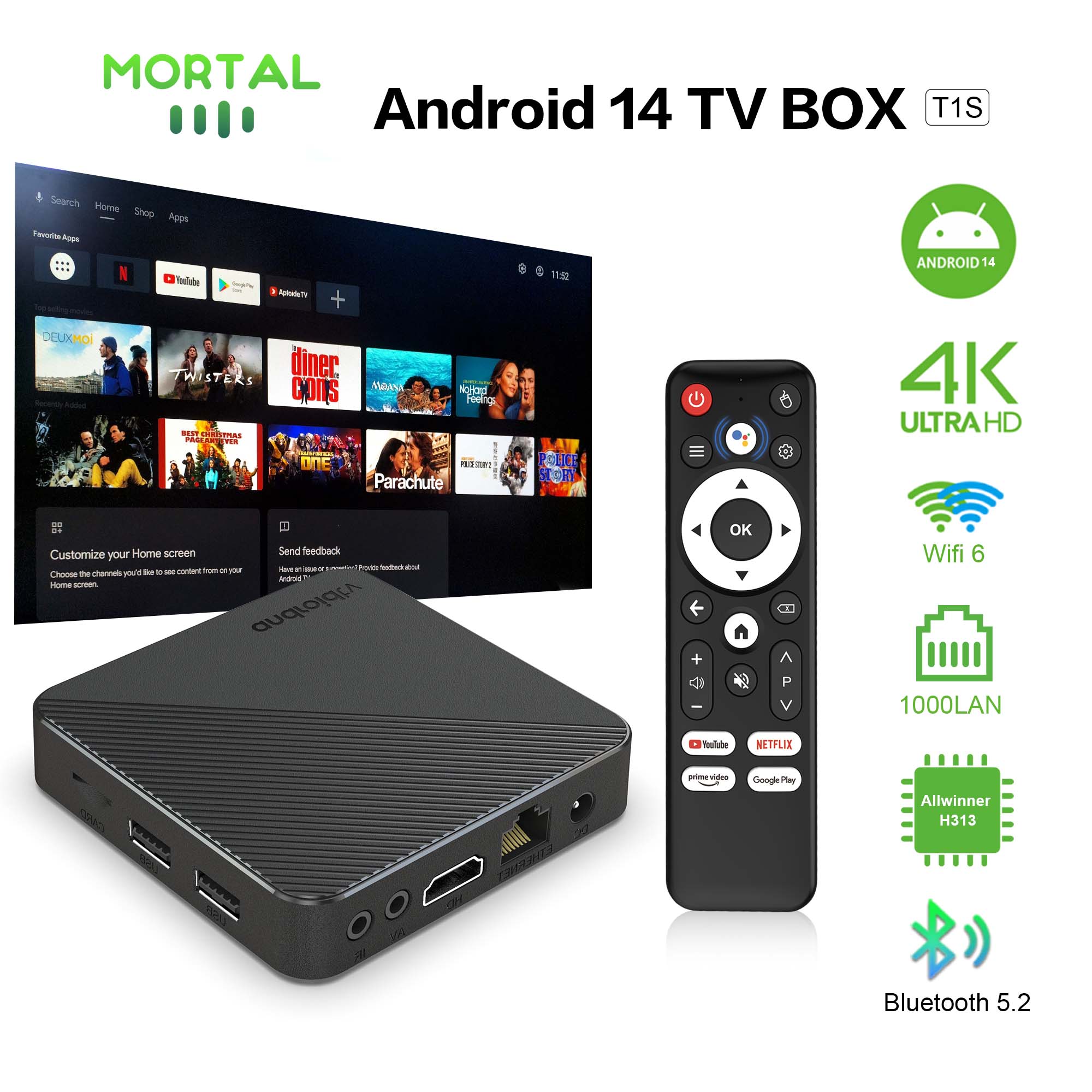 Smart Home Plus - Android14 caixa de tv de cinema