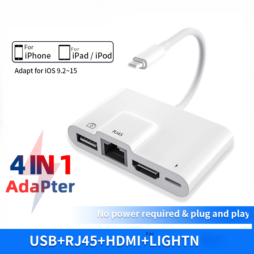 Smart Home Hub 2 - Para relâmpago para rj45 ethernet otg