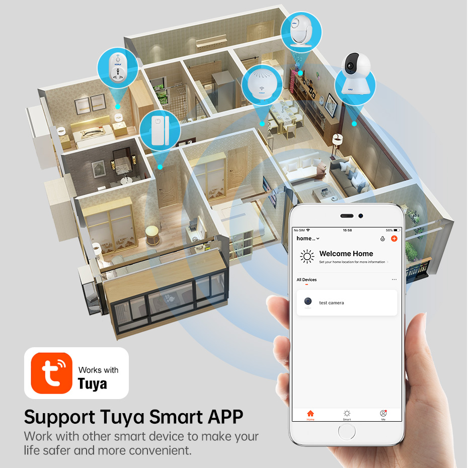 KERUI-Tuya Smart Mini WiFi Câm - Smart Home Camera Ezviz avaliação e preço