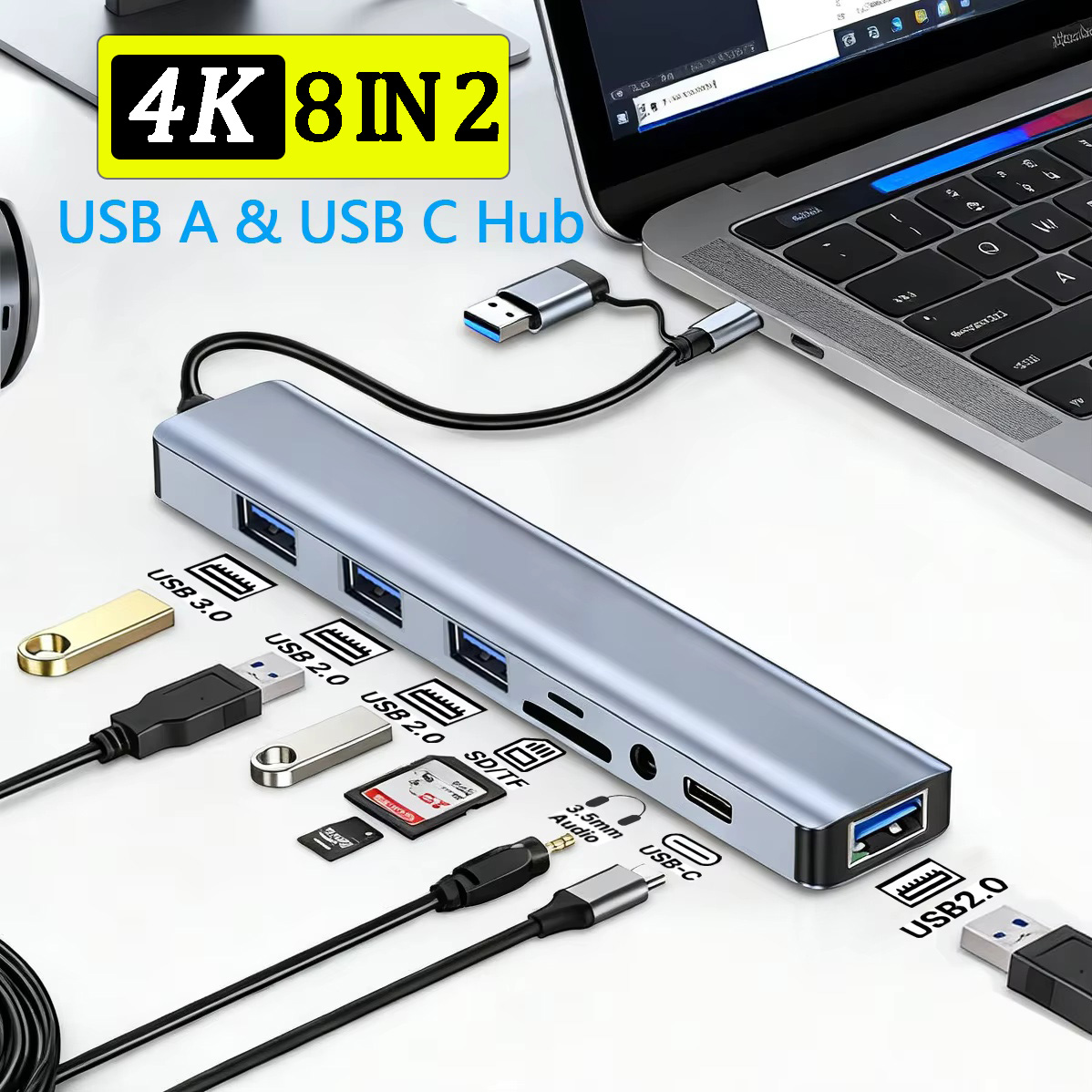 Hub USB-C 8 em 2, Adaptador Mu - Smart Home Hub 2 avaliação e preço